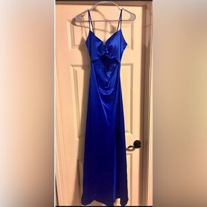 Windsor Blue satin long dress